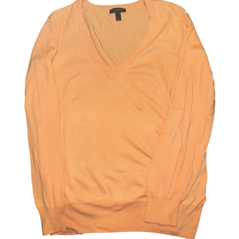 J. Crew Peach V-Neck Long Sleeve Sweater
